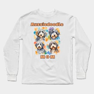 Aussiedoodle Mom Watercolor Long Sleeve T-Shirt